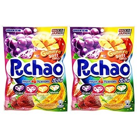 Japanese UHA Mikakuto Soft Chewy Candy with Gummy Bits 2packs (Fruit 4 Flavors)