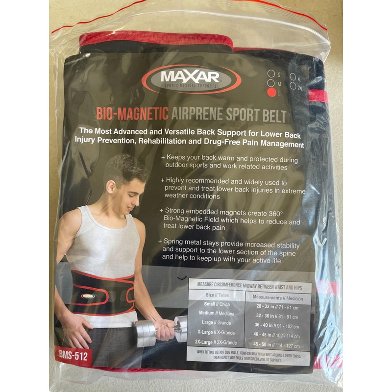 MAXAR Airprene Sports Back Brace W/ Powerful 18 Magnets, Warm
