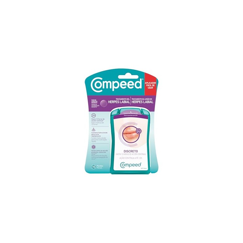Compeed 15 Adesivos Tratamento Lesao Lábios Herpes Labial