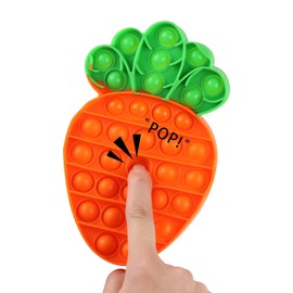 Anboor Pop Fidget Toys, Carrot Push Bubble Fidget Sensory Poppers Toys Stress Relief for Kids Easter Eggs Hunt Autism Eucational Gift Party Favors