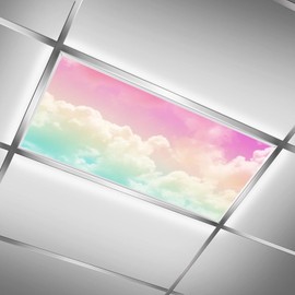 Dujupu 2 Pcs Fluorescent Light Cover for Classroom - Cloud Magnetic Fluorescent Light Covers for Office Classroom Home Drop Ceiling, 4 X 2 Feet