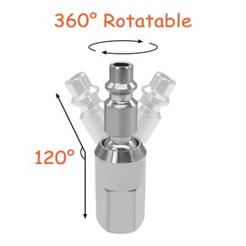 Uenede 6PCS 1/4 Inch NPT Female Industrial Swivel Air Plug, Steel Chrome Plating 360 Degrees Hose Quick Connect, Air Compressor Pneumatic Coupler Fitting Adapter