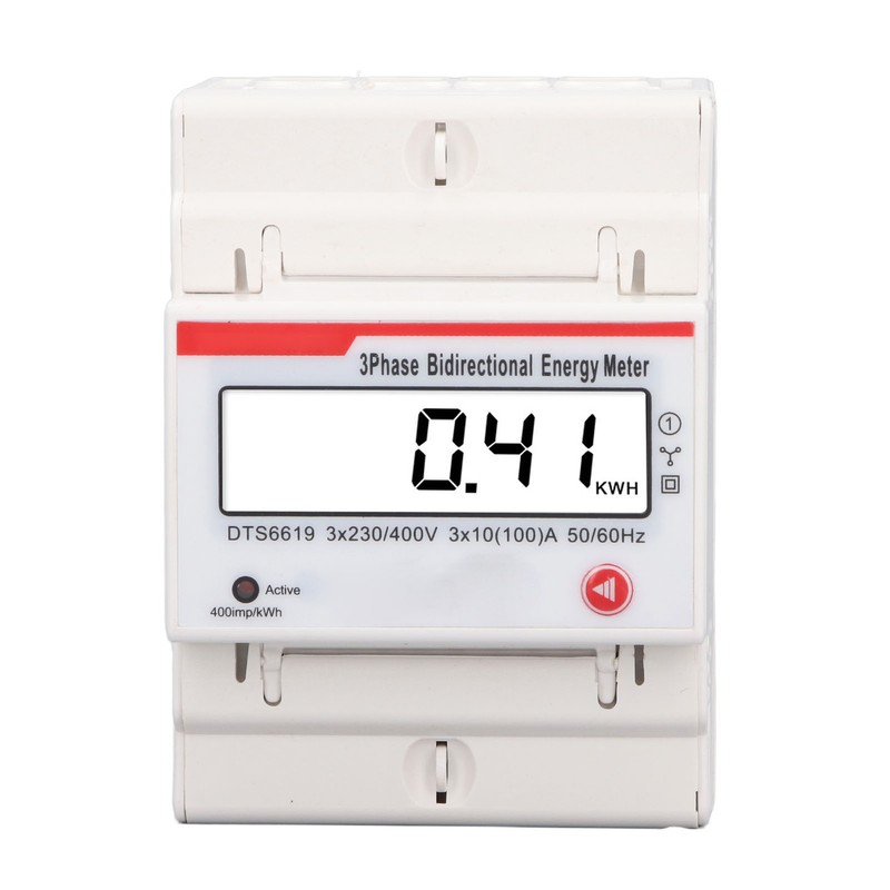 DIN Rail 3 Phase 4 Wire Energy Meter Multifunctional LCD