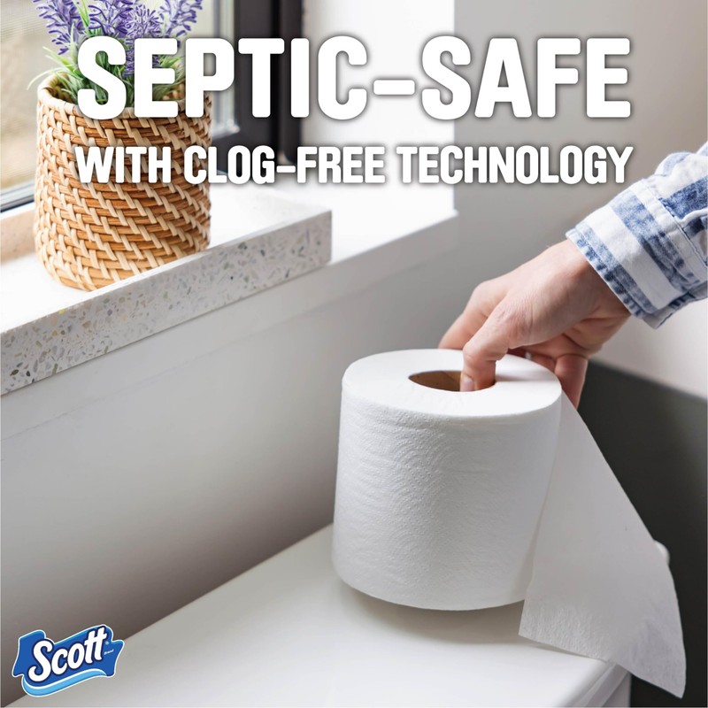 Scott 1000 Sheets Per Roll, 8 Toilet Paper Rolls, Bath