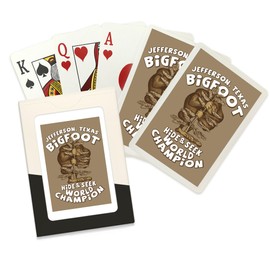 Lantern Press Jefferson, Texas, Bigfoot, Hide and Seek World Champion (52 Playing Cards, Poker Size Card Deck with Jokers)