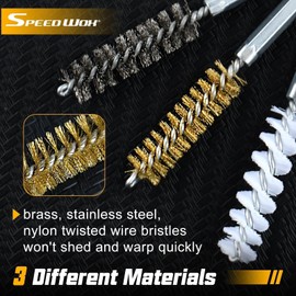 SPEEDWOX 20 Stück Borsten Drahtbürste für Bohrmaschine mit 1/4-Zoll-Sechskantschaft Griff Edelstahl Bohrbürste Reinigung Drahtbürste Bohrung Reinigungsbürste Set Bohrbürste Set für Rostreinigungsrohre