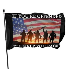 If You'Re Offended I'Ll Help You Pack Flag 3x5 Ft Outdoor Flags Durable Fade Resistant Decor Flag Veterans Day Flag Memorial Day Flag