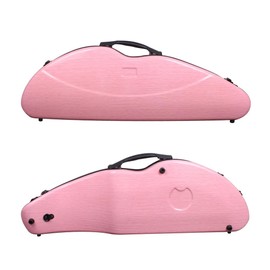 Vetimobato Hard Shell Carbon Fiber Violin Case with Back Strap & 2 Bow Holders - Full Size, ca. 1.8kg, Strong & Light - Pink