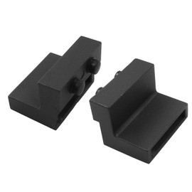 Coufce 2pcs Barn Door Stopper Hardware for Track Width: 1-7/16 in-1-5/8 in, Thickness: 1/4 in, Black Flat Rail Roller Stop for Sliding Door