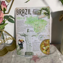 SMARTAIAN Brasilia - Placa de metal clásico de estaño para decoración de pared para el hogar