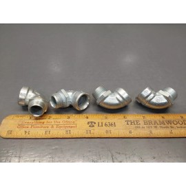 RACO 4/PACK of New Raco Iron 90° Street Elbow 3/8" Conduit Fitting