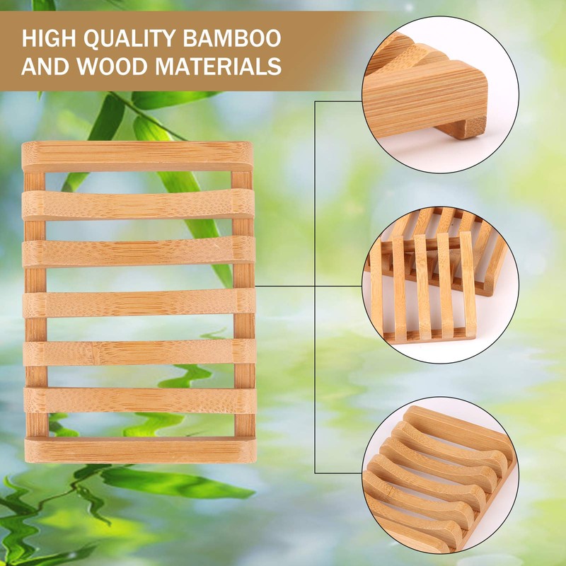 Thinkcase Soap Dish Wooden Shower (2 Pieces), Handmade Soap Holder