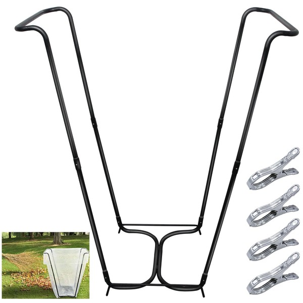 DOUBFIVSY Garden Trash Bag Holder, Heavy Duty Metal Outdoor Leaf