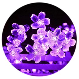 Flower String Lights, Sakura Lights, Cute Room Decor Plug in 33Ft 100LEDs Waterproof Christmas Decorative Lights, for Garden Wedding Party Holiday Patio Lawn Gazebo Home Indoor Outdoor, Purple