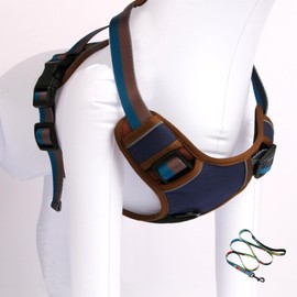 Emcpter Dog Harness, Large Dog Set, Navy Blue, For Medium-Sized Dogs, Ultra Durable Bite Resistant, Large Size (Chest Circumference 23.6 - 32.7 inches (60 - 83 cm), Suitable for Dogs with Weight 46.2