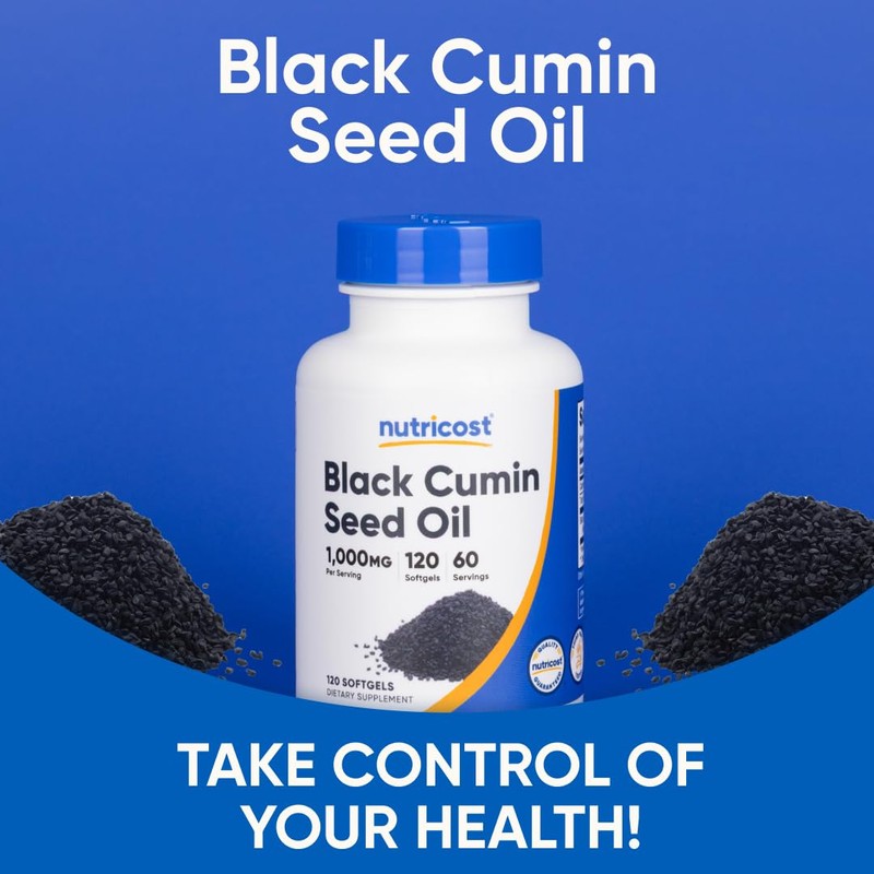 Nutricost Black Seed Oil (Cumin) - Cold Pressed, Source of