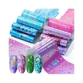 Generic Laser Butterfly Daisy Rose Flower Nail Foil Transfer Sticker 10Pcs 20X4Cm Sd45 Nail Wraps Art Stickers Manicure Supplies for Women for Home Nails Full Long Lasting Easy Apply and Remove