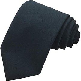 Men's Plain Matt Black Smart Formal Funeral Tie (Adult Regular Tie)