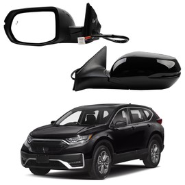 Dasbecan Left Driver Side Mirror Compatible with Honda CRV 2017-2022 Manual Folding Power Glass Heated with Turn Signal Light Blind Spot Detection BSD Replaces 76251T1WA01ZF 9Pins