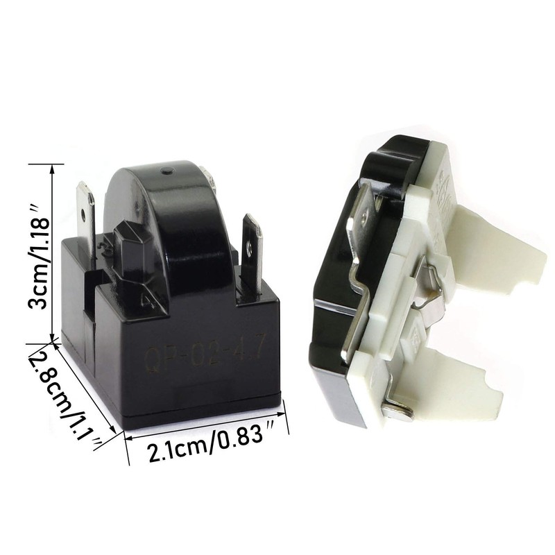 MEETOOT 1pcs QP-02-4.7 PTC Refrigerator Start Relay 3 Pin Coolers