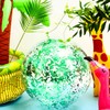 Hsei 3 Pieces Inflatable Beach Ball Glitter Beach Ball Floatable