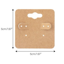 joycraft 100Pcs Earring Display Holder Cards, 2 Inch Brown Earring Hanging Cards, Blank Kraft Paper Jewelry Tags with 6 Holes for Selling, Jewelry DIY Crafts, Retail