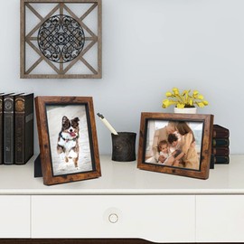 Shampsen 13 x 18 cm Brown Picture Frame with High Definition Glass for Wall Mounting and Table Display
