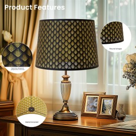 Barrel lamp shades,metal lampshades,large lamp shades for table lamps,drum lamp shades for table lamps,12" Top x 14" Bottom x 10" H (Spider) Antique Bronze Gold lamp cover,lampshades for floor lamps