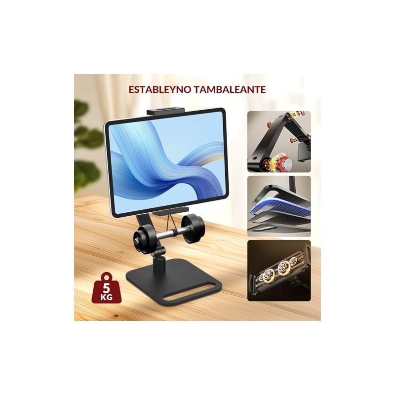 Rabbitstorm Soporte de Aluminio para Tableta, Soporte Ajustable de 360°