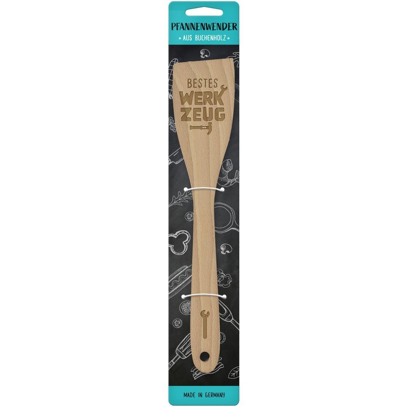 GRUSS & CO 48812 Spatula with "Best Tools" Motif Beech