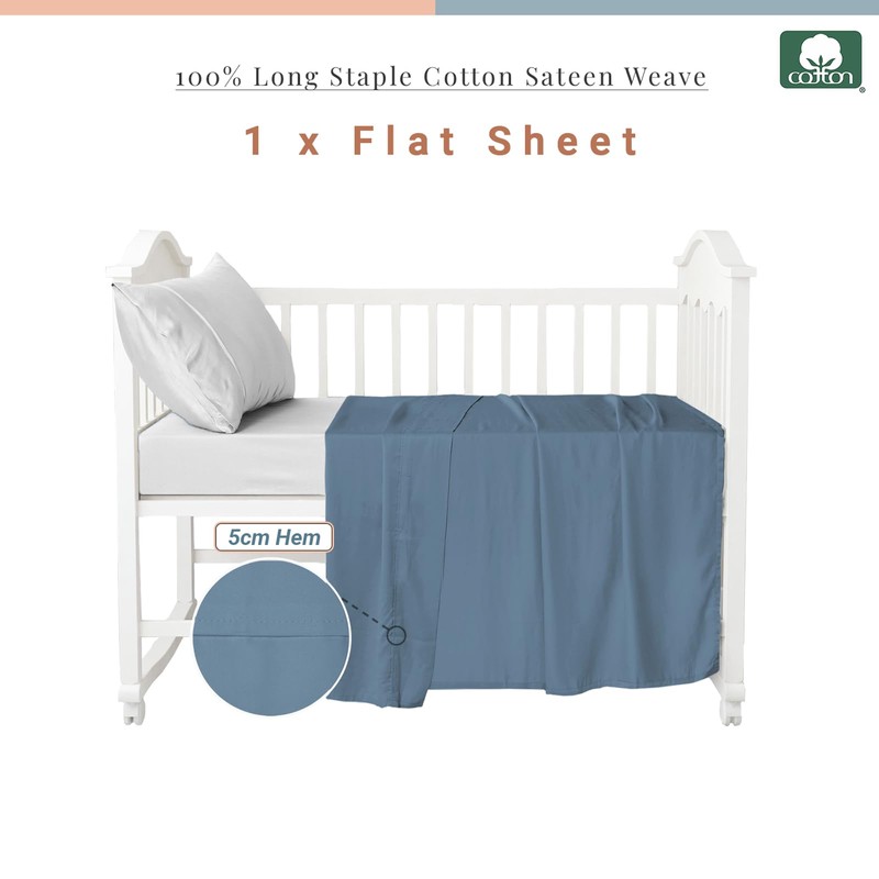 Pizuna Baby Flat Sheet for Crib 120 x 150 cm,