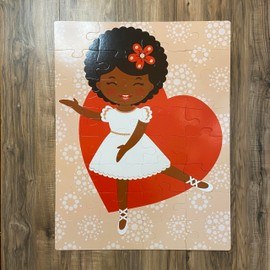 Puzzle Huddle, Ballerina Love Floor Puzzle, 23in x 32in, 32 Pieces, Age 3+, African American Girl Puzzle, Black Girl Puzzle for Kids, Ages 3-5, Black Ballerina Puzzle, Back Girl Puzzle for Toddlers