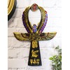 Ebros Crux Ansata エジプトゴールデンアンク 羽付き スカラベ マットとホルスの目 壁装飾 3Dプラーク 置物