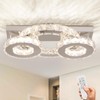 Zenouidle Dimmable Crystal Chandelier Modern Crystal Ceiling Light 3 Rings