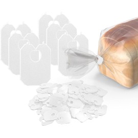 MT Products White Plastic Bread Clips 7/8" x 1 1/8" - Disposable Bread Ties - Pack of 500