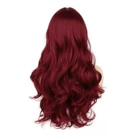 generic A Peluca Mujer Larga Rizada Roja Con Encaje Frontal