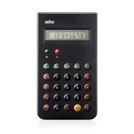 BRAUN BNE 001 BK KULT-TASCHENRECHNER, DIETER RAMS, 8 STELLIGES LCD-DISPLAY INKLUSIVE HARTSCHALEN-SCHIEBECOVER,SCHWARTZ