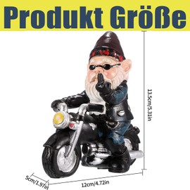 Norhogo Garden Decoration Gnome, Garden Gnome Motorcycle Gnomes, Funny Garden Gnome Decoration for Patio Balcony, Motorcycle Gnome Old Man, Garden Home Office Decoration Resin Ornament, Gifts for Men