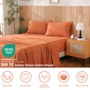 JSD 100% Cotton Sheet Set Queen, Burnt Orange Sateen Sheets,
