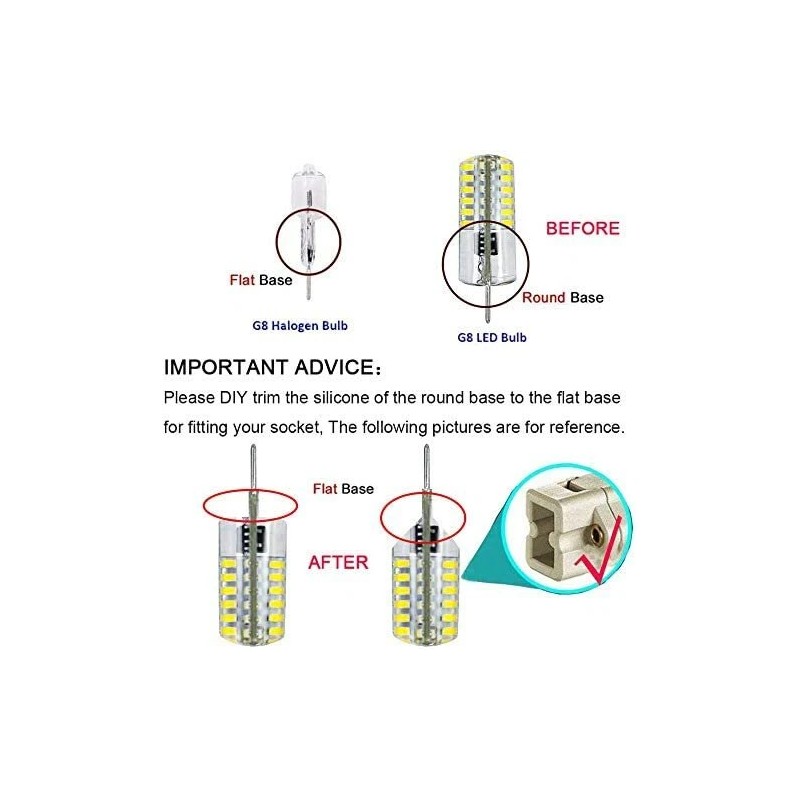 SMD 6 Pack- G8 LED Bulbs T4 64 3014 SMD