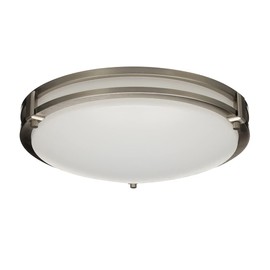Lithonia Lighting FMSATL 13 14830 BN M4 LED Saturn Flushmount Ceiling Light Fixture for Kitchen | Hallway | Bedroom, Dimmable, 3000K, Antique Brushed Nickel