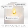 Luminara White Moving Flame Pillar Flameless LED Candle, Scalloped Edge,