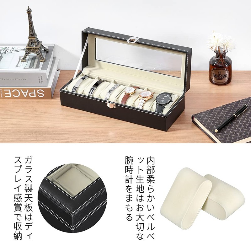 Eunomia Watch Storage Case, Watch Case for 6 Pieces, Watch
