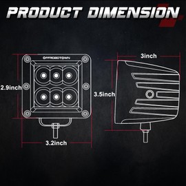 LED Cubes, OFFROADTOWN 3inch 120W CREE LED Pods Driving Lights Cubes Ditch Light Off Road Lights Spot Reverse Light for Truck Pickup UTV ATV SUV Boat 4x4 Car