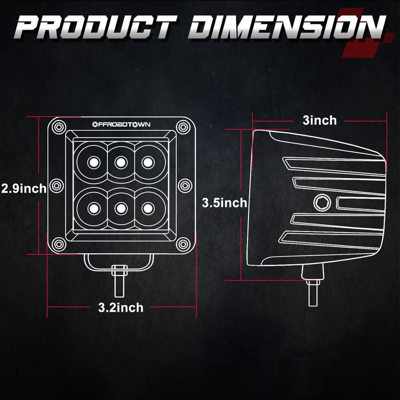 LED Cubes, OFFROADTOWN 3inch 120W CREE LED Pods Driving Lights