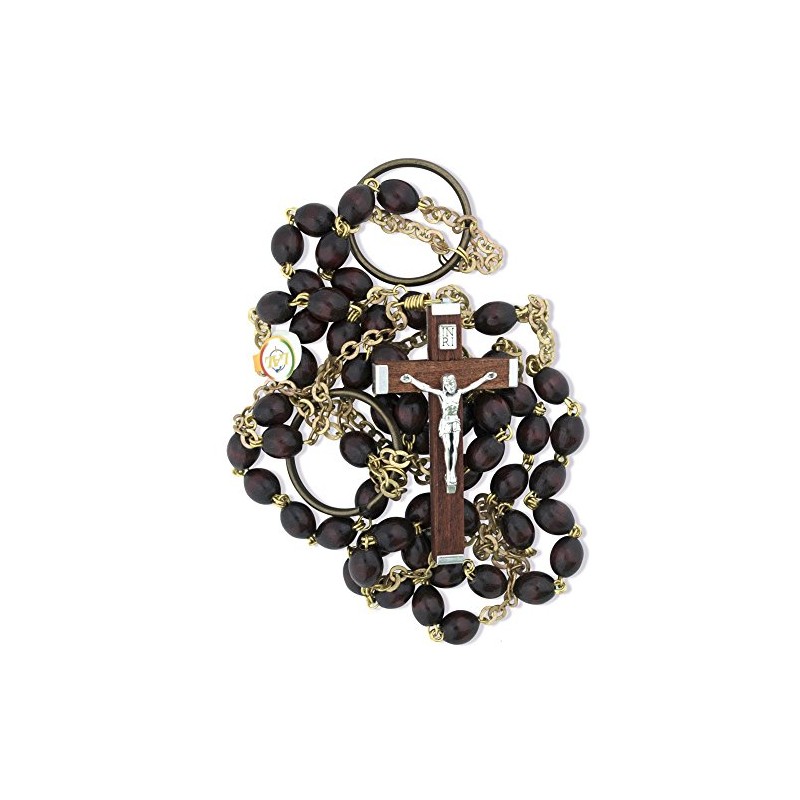 Monk's Girdle Catholic Rosary with Wood Beads