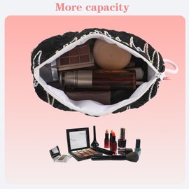 lllyan Makeup Organizer and Toiletry Bag for Women Travel Makeup Bag with relief Design, Spacious Toiletry Bag for Travel Essentials Black