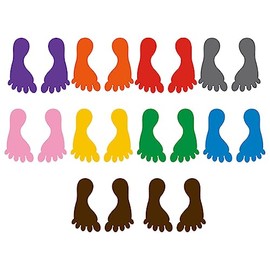DOITOOL Kids Footprint Stickers 10 Pairs Colorful PVC Floor Decals for Kindergarten Nursery Hallway Educational Early Childhood Activity