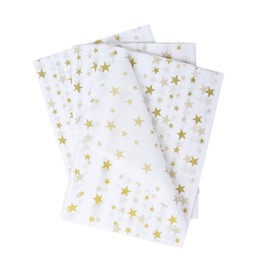 30 Sheets of Tissue Paper 50 x 70 cm, Tissue Paper Packaging Material Wrapping Paper Set for DIY Gift Wrapping Birthday Wedding (Gold Star Pattern)