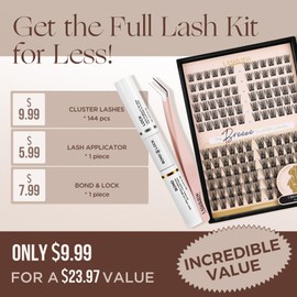 LASHVIEW Lash Extension Clusters Natural Look 70144 Lash bond and seal